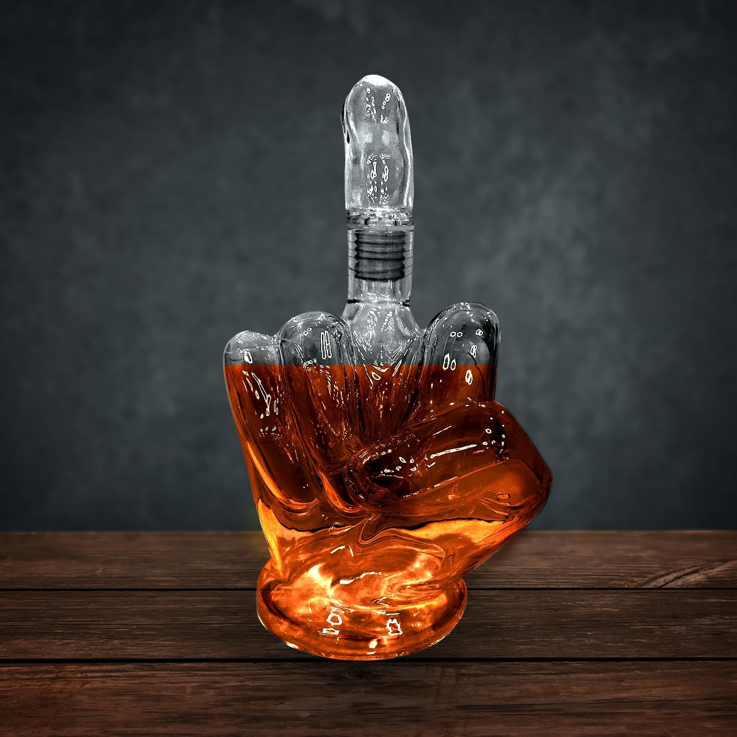 Middle Finger Crystal Clear Fun Decanter | Veska