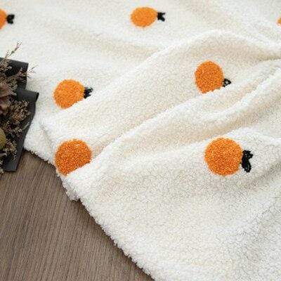 Mini Apelsinbroderad Filt | Veska Beige