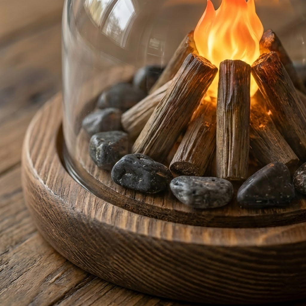 Mini Bonfire Flame Glass Dome Nattlampa | Veska