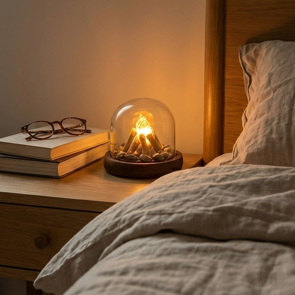 Mini Bonfire Flame Glass Dome Nattlampa | Veska