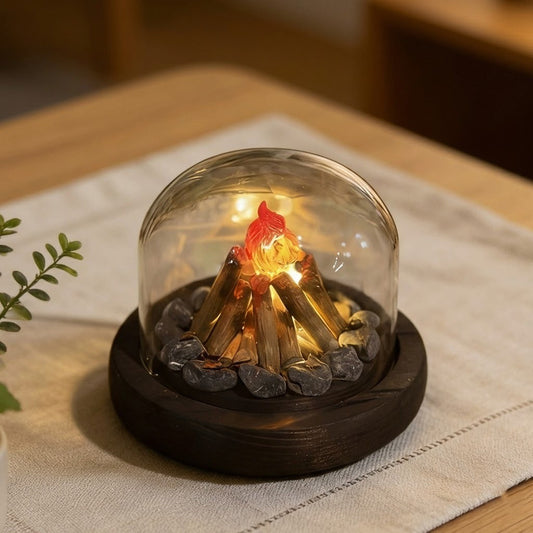 Mini Bonfire Flame Glass Dome Nattlampa | Veska