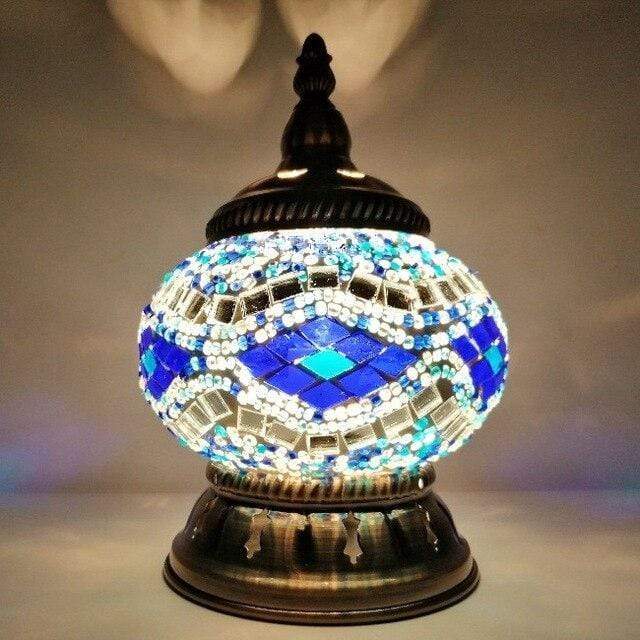 Mini Bord Mosaik Lampa | Veska blå-vit