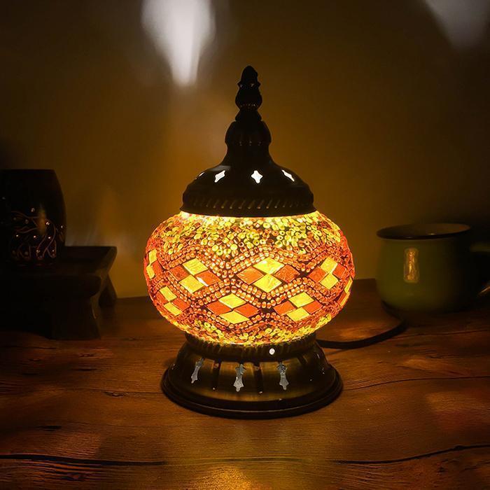 Mini Bord Mosaik Lampa | Veska gul-orange