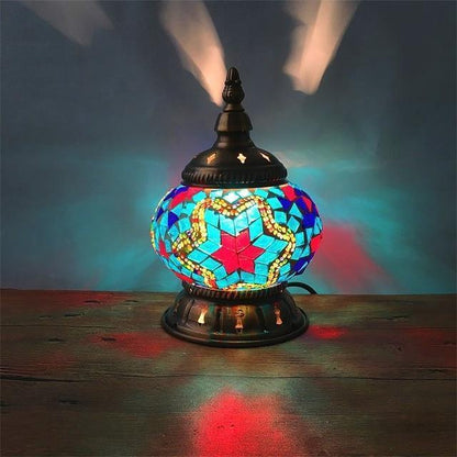 Mini Bord Mosaik Lampa | Veska påfågel-röd
