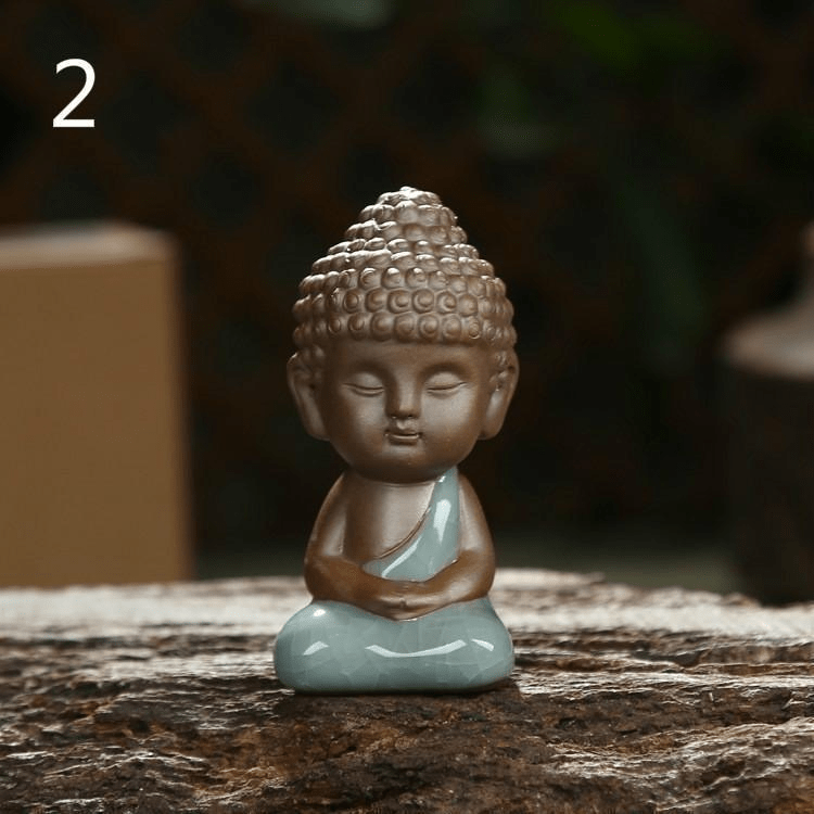 Mini Buddha-statyn i keramik och porslin | Veska