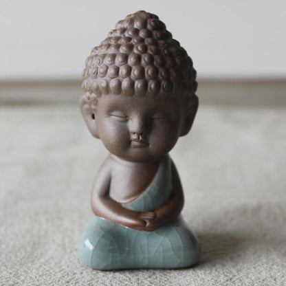 Mini Buddha-statyn i keramik och porslin | Veska