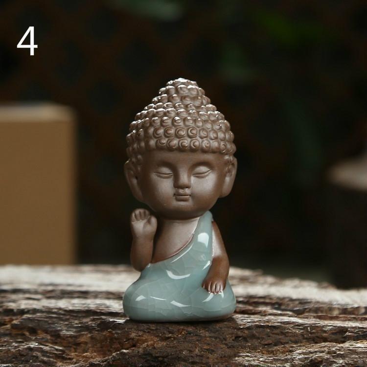 Mini Buddha-statyn i keramik och porslin | Veska 1