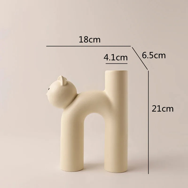 Mini Katt Elegant Minimal H-formad Blomvas | Veska A