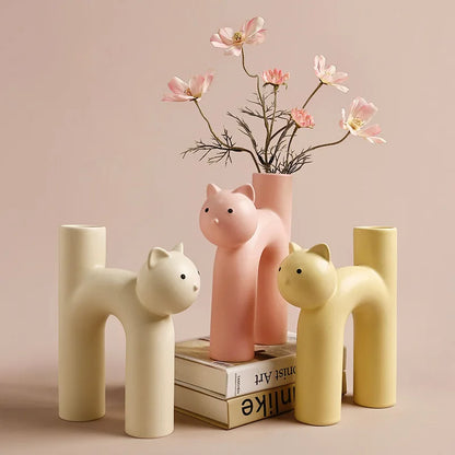 Mini Katt Elegant Minimal H-formad Blomvas | Veska