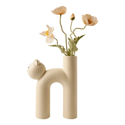 Mini Katt Elegant Minimal H-formad Blomvas | Veska