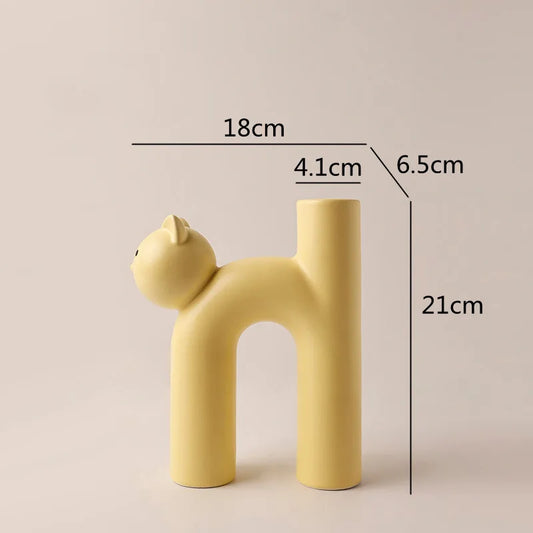 Mini Katt Elegant Minimal H-formad Blomvas | Veska B