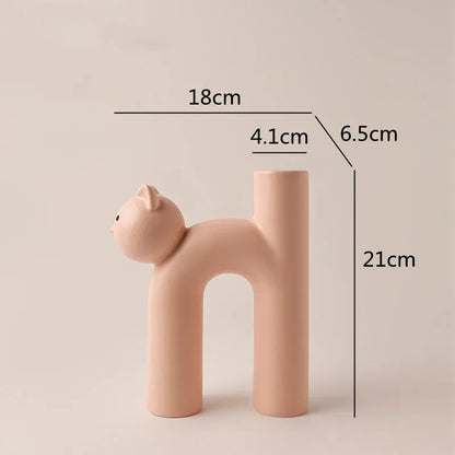 Mini Katt Elegant Minimal H-formad Blomvas | Veska C