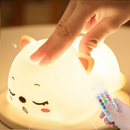 Mini Katt LED Touch Sensor Nattlampa | Veska Fjärrkontroll och Beröring