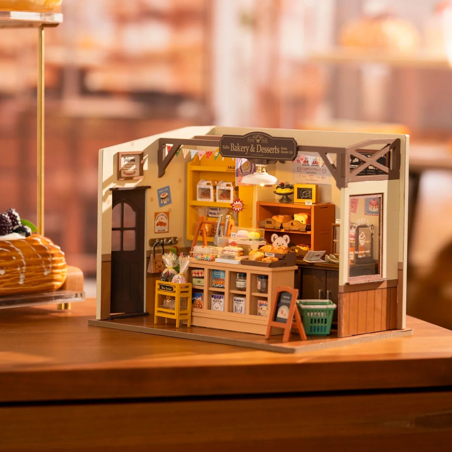 Miniatyr Café Trämontering DIY Bageri Kit | Veska