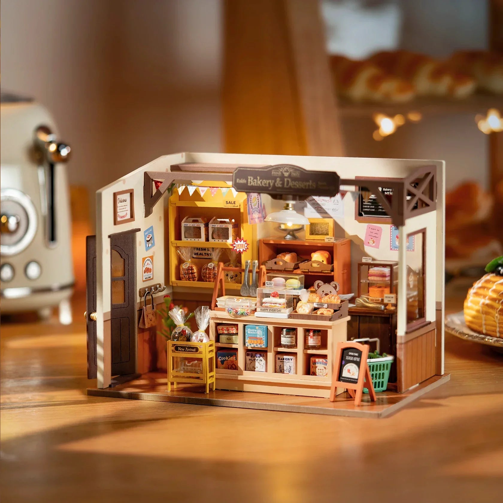 Miniatyr Café Trämontering DIY Bageri Kit | Veska