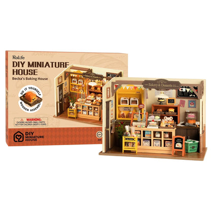 Miniatyr Café Trämontering DIY Bageri Kit | Veska