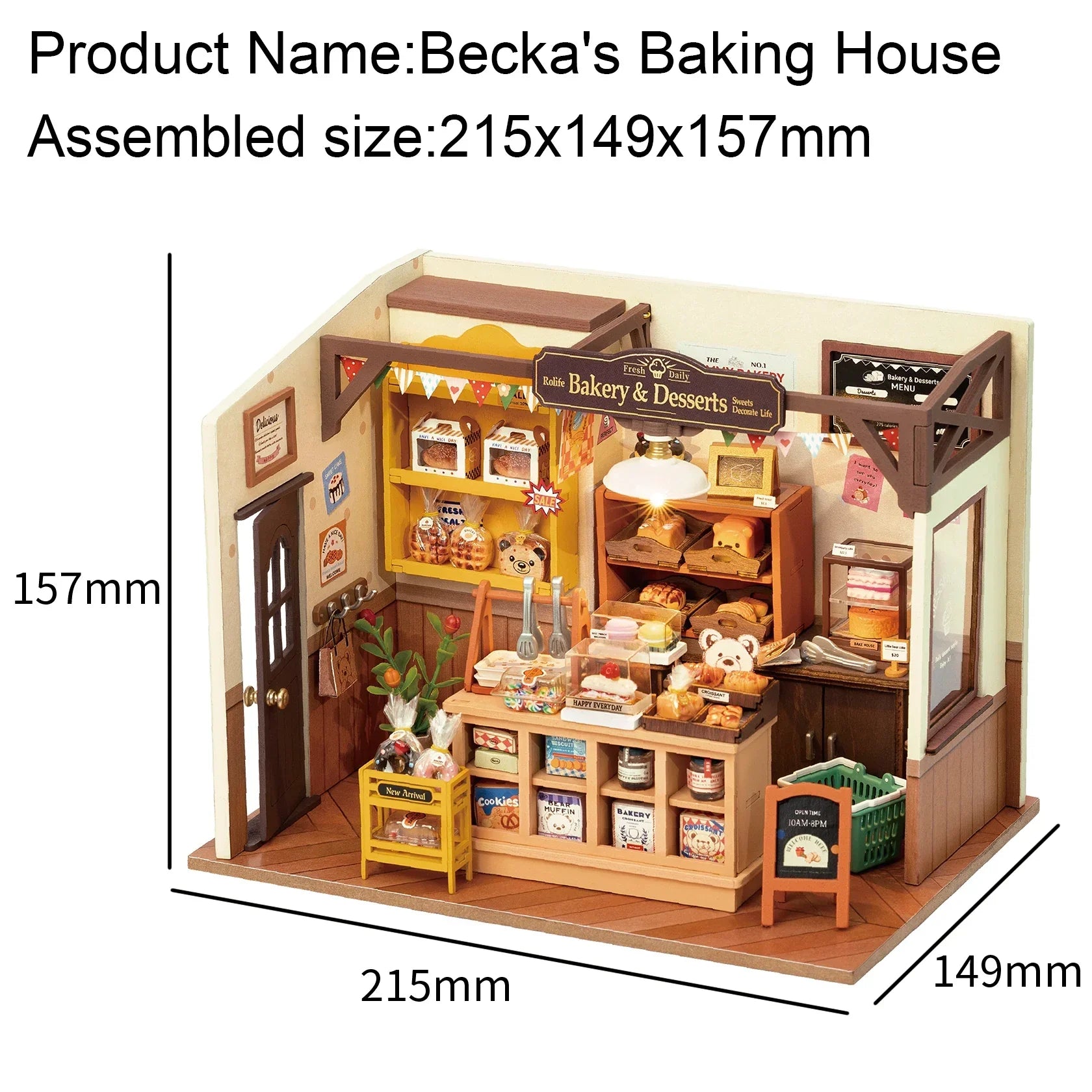Miniatyr Café Trämontering DIY Bageri Kit | Veska
