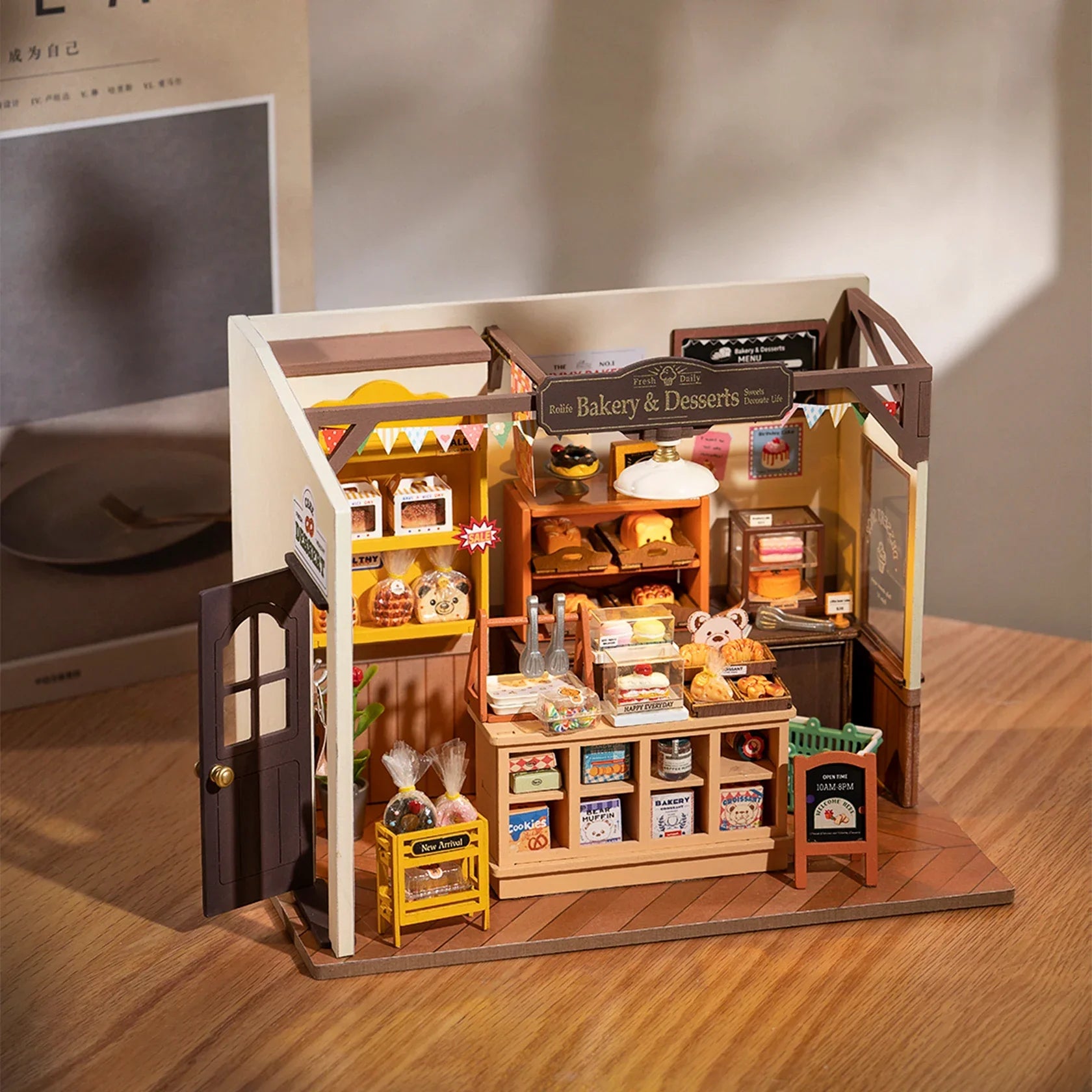 Miniatyr Café Trämontering DIY Bageri Kit | Veska
