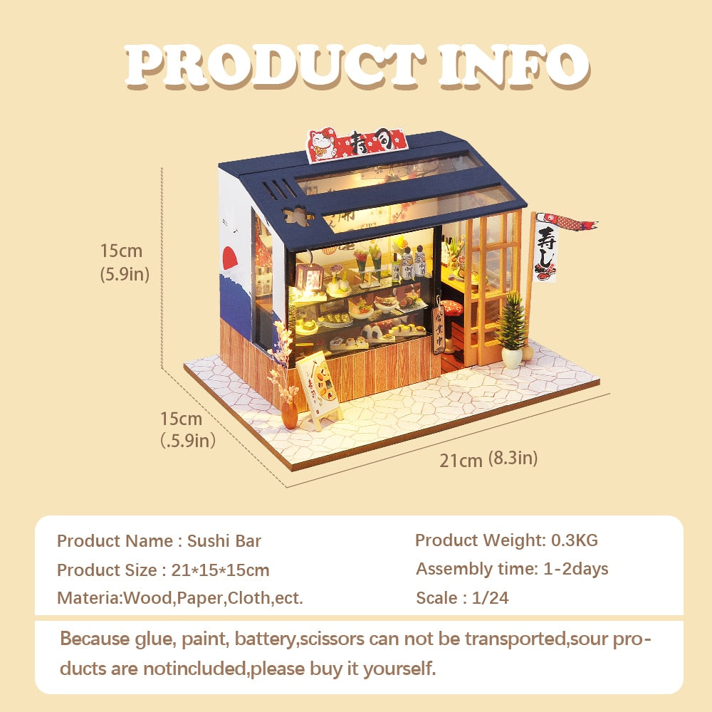 Miniatyr DIY Japanska Byggleksaker Kit | Veska