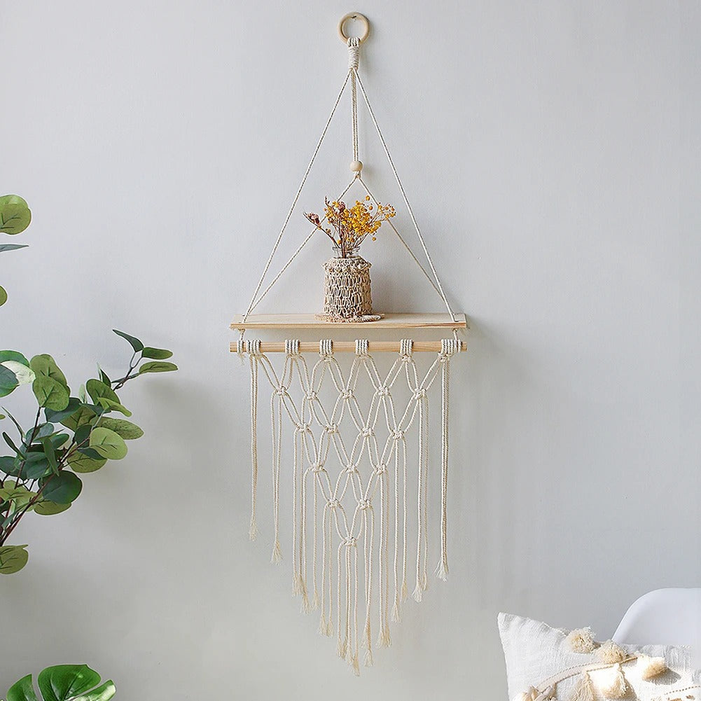 Minimalist Hängande Växt Hylla | Veska Makraméhylla