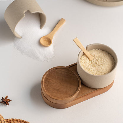 Minimalist kryddburk och kruka set i japansk stil | Veska