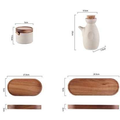 Minimalist kryddburk och kruka set i japansk stil | Veska