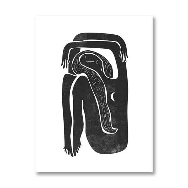 Minimalist Kvinnlig Väggkonst | Veska Svart och vitt