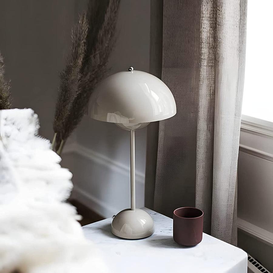 Minimalistisk Blomkruka Bordslampa - Uppladdningsbar Bordsbelysning & Trådlös Design Svampskulpterade Lampor | Veska