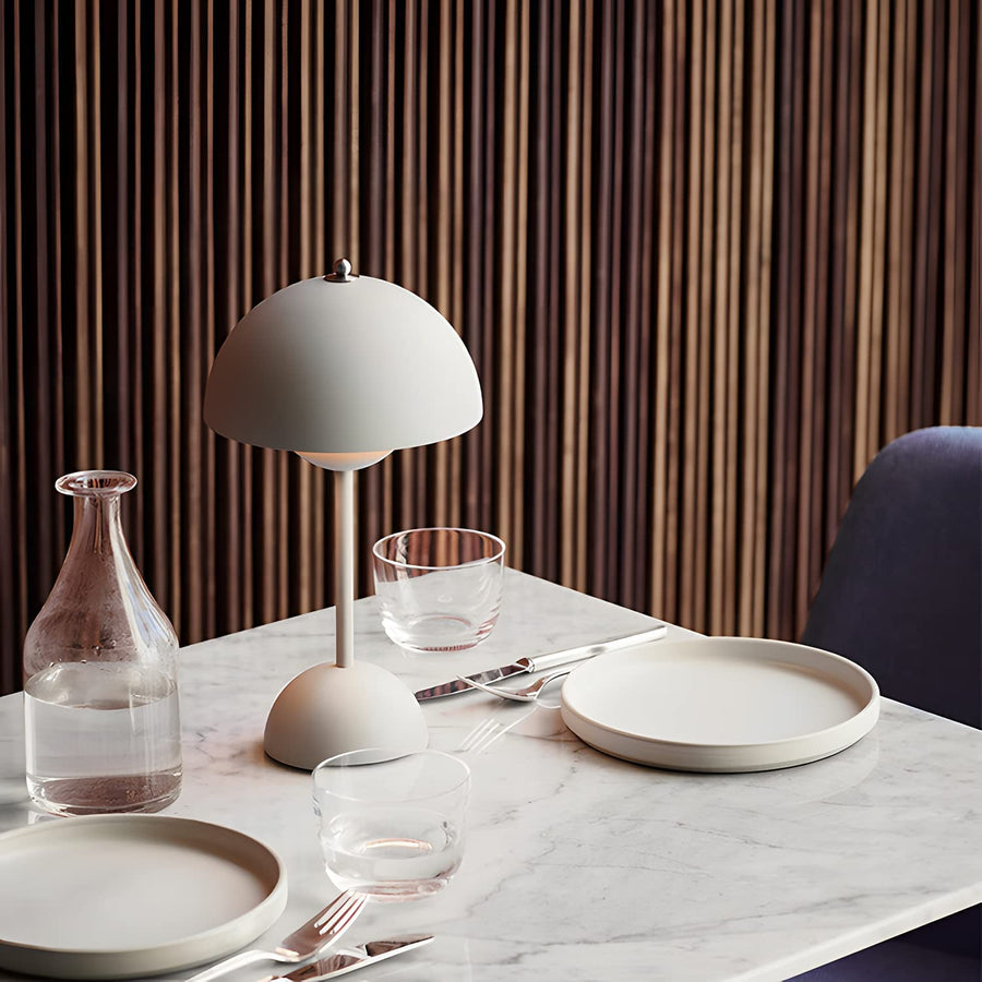 Minimalistisk Blomkruka Bordslampa - Uppladdningsbar Bordsbelysning & Trådlös Design Svampskulpterade Lampor | Veska