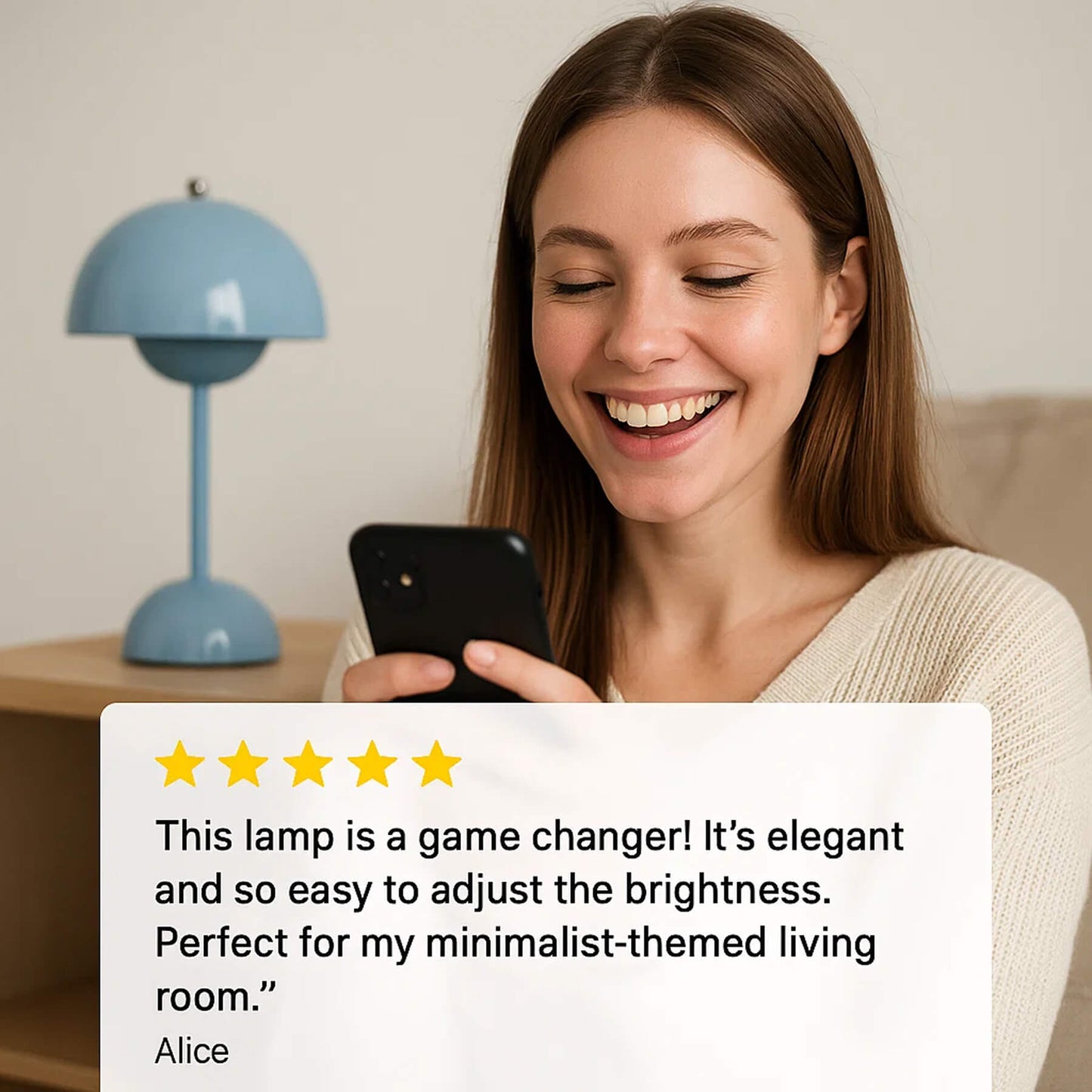 Minimalistisk Blomkruka Bordslampa - Uppladdningsbar Bordsbelysning & Trådlös Design Svampskulpterade Lampor | Veska