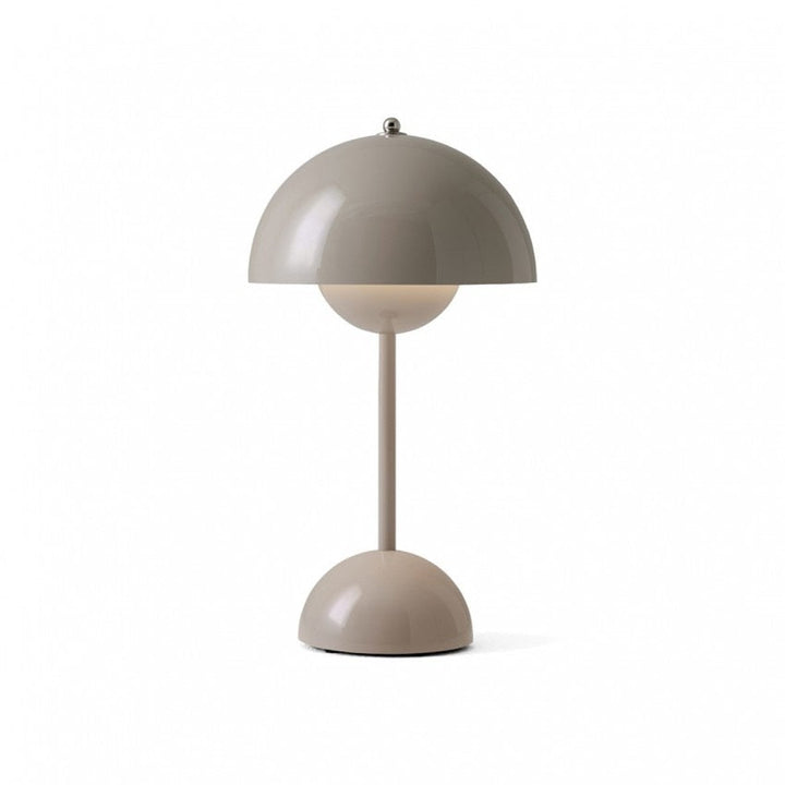 Minimalistisk Blomkruka Bordslampa - Uppladdningsbar Bordsbelysning & Trådlös Design Svampskulpterade Lampor | Veska Grå