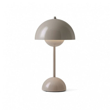 Minimalistisk Blomkruka Bordslampa - Uppladdningsbar Bordsbelysning & Trådlös Design Svampskulpterade Lampor | Veska Grå