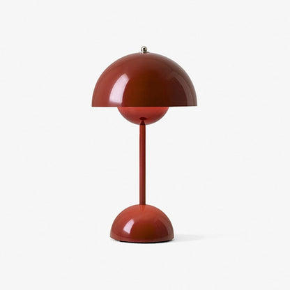 Minimalistisk Blomkruka Bordslampa - Uppladdningsbar Bordsbelysning & Trådlös Design Svampskulpterade Lampor | Veska Röd