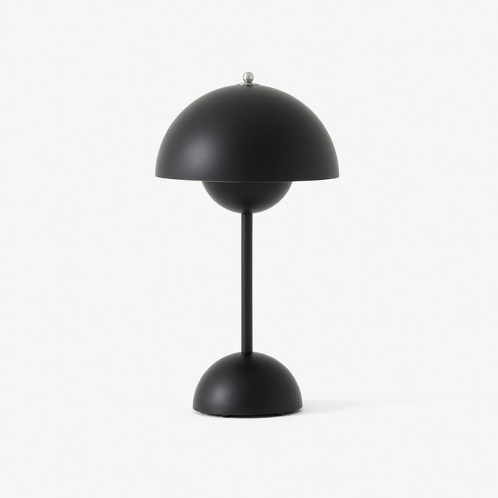 Minimalistisk Blomkruka Bordslampa - Uppladdningsbar Bordsbelysning & Trådlös Design Svampskulpterade Lampor | Veska Svart