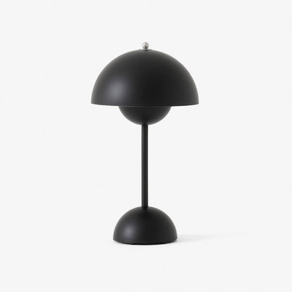 Minimalistisk Blomkruka Bordslampa - Uppladdningsbar Bordsbelysning & Trådlös Design Svampskulpterade Lampor | Veska Svart