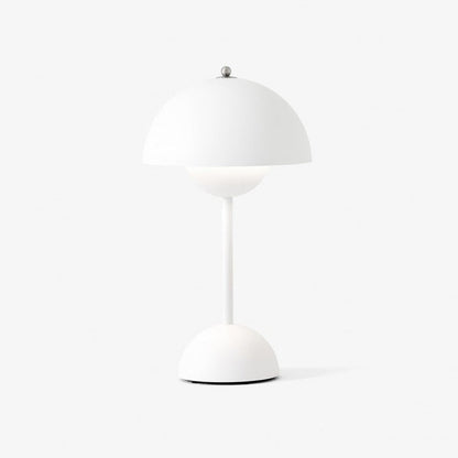 Minimalistisk Blomkruka Bordslampa - Uppladdningsbar Bordsbelysning & Trådlös Design Svampskulpterade Lampor | Veska Vit