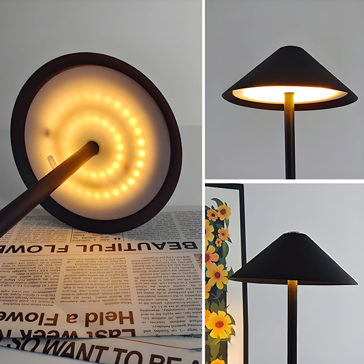Minimalistisk dimbar Touch bordslampa - vattentät och uppladdningsbar belysning Färg | Veska