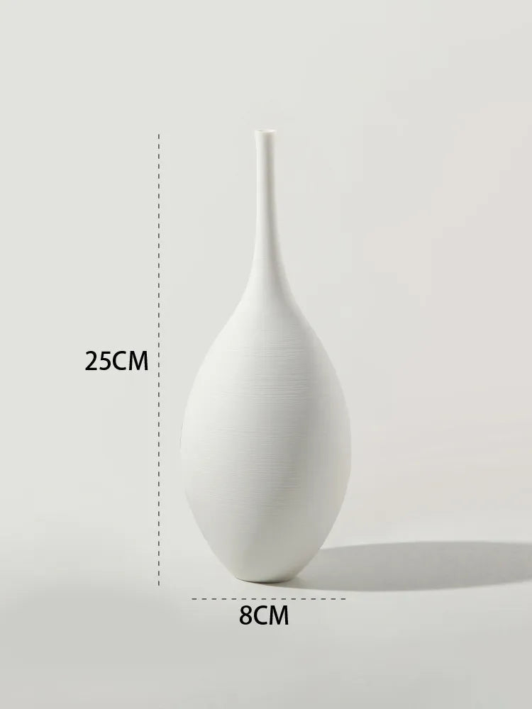 Minimalistisk keramikvas Handgjord matt dekorativ vas för modern hemdesign | Veska