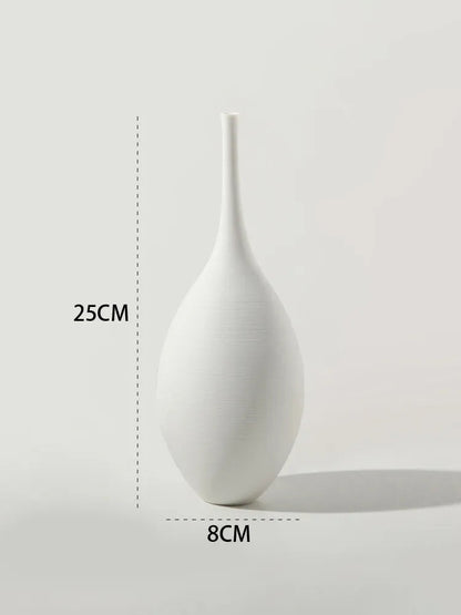 Minimalistisk keramikvas Handgjord matt dekorativ vas för modern hemdesign | Veska