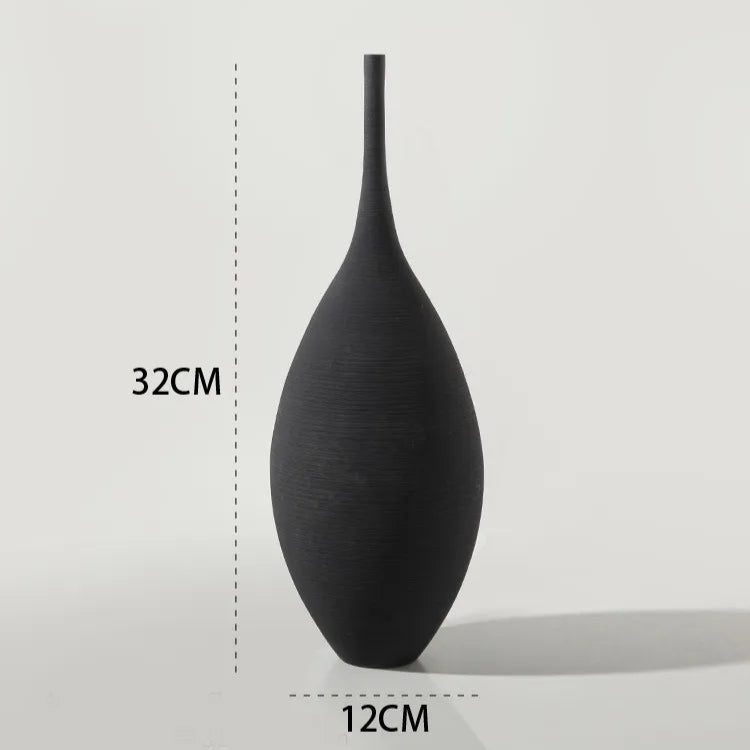 Minimalistisk keramikvas Handgjord matt dekorativ vas för modern hemdesign | Veska