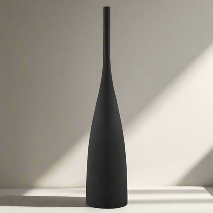 Minimalistisk keramikvas Handgjord matt dekorativ vas för modern hemdesign | Veska Svart 2