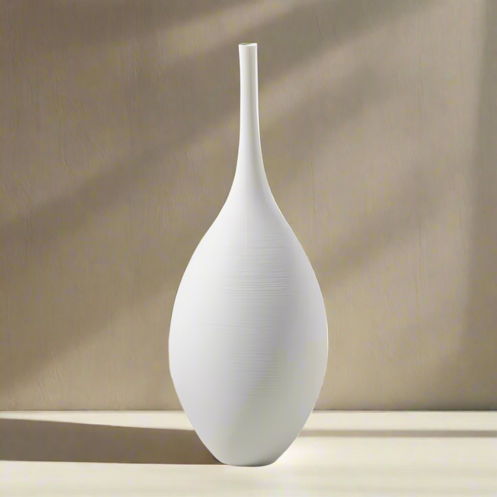 Minimalistisk keramikvas Handgjord matt dekorativ vas för modern hemdesign | Veska Vit 2