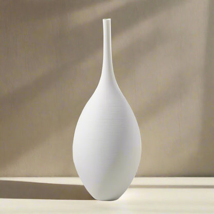 Minimalistisk keramikvas Handgjord matt dekorativ vas för modern hemdesign | Veska Vit 2