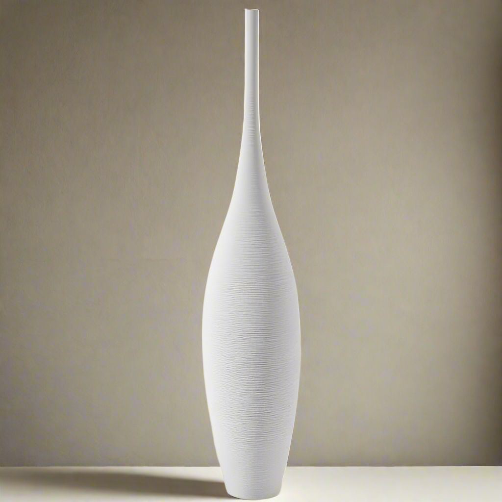 Minimalistisk keramikvas Handgjord matt dekorativ vas för modern hemdesign | Veska Vit 3
