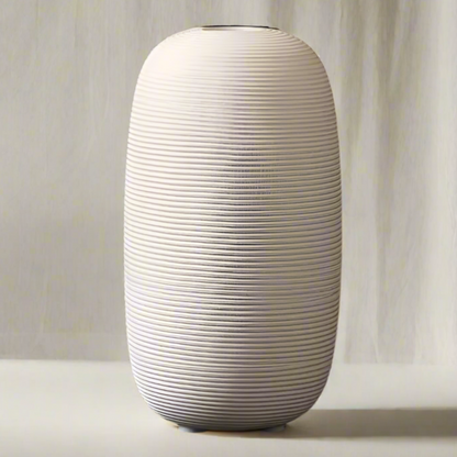 Minimalistisk keramikvas Handgjord matt dekorativ vas för modern hemdesign | Veska Vit 4