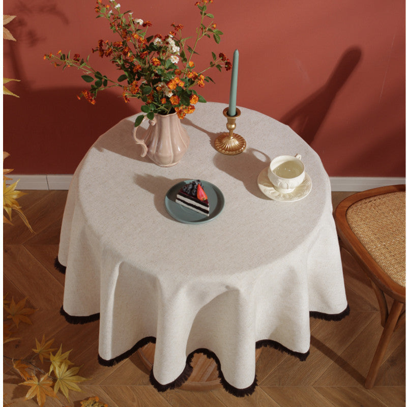 Minimalistisk Linfransduk Naturlig Stil | Veska