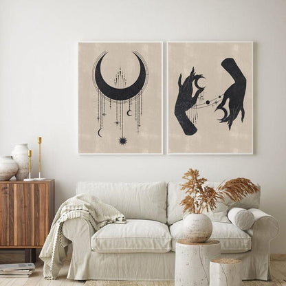Minimalistisk Måne Design Väggdekoration | Veska