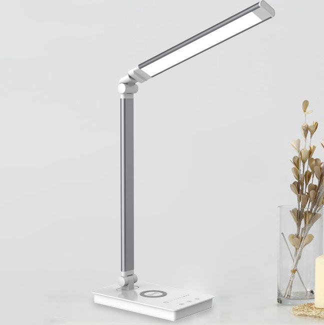 Minimalistisk Smart Fyrkantig Bar Fällbar USB LED Skrivbordslampa | Veska Silver
