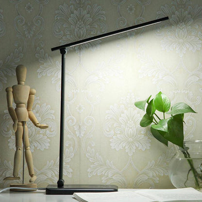 Minimalistisk Smart Fyrkantig Bar Fällbar USB LED Skrivbordslampa | Veska USB Plug-in - USB-kabel + USB-laddare + dimningsfunktion + bytt ljusfärg + timer Svart