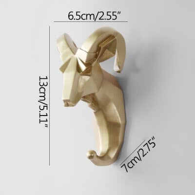 Minimalistisk Vacker Älg Väggkrok | Veska Geometrisk Gylden Antilope